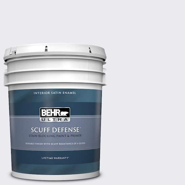 BEHR ULTRA 5 gal. #650E-1 Lace Cap Extra Durable Satin Enamel Interior Paint & Primer