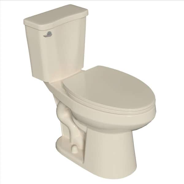 17 in. Toilet ADA Chair Height Two-Piece Toilet 1.28 GPF Single Flush Elongated Toilet in Bone With Soft-Close Seat