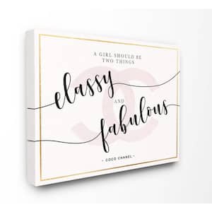 "Classy And Fabulous Fashion Designer Pink Inspirational Word Design"by Ziwei Li Canvas Wall Art 48 in. x 36 in.