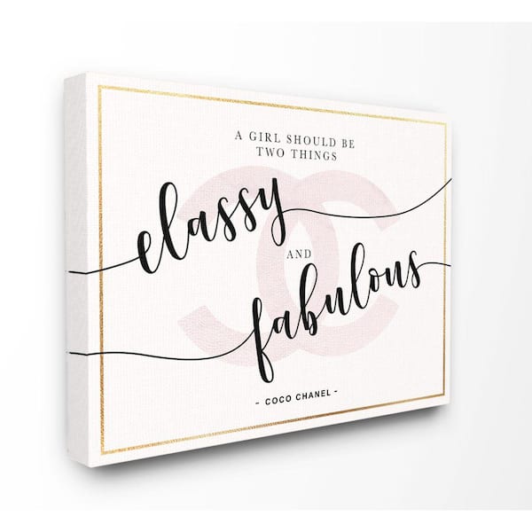 Stupell Industries "Classy And Fabulous Fashion Designer Pink Inspirational Word Design" by Ziwei Li Canvas Wall Art 30 in. x 24 in.