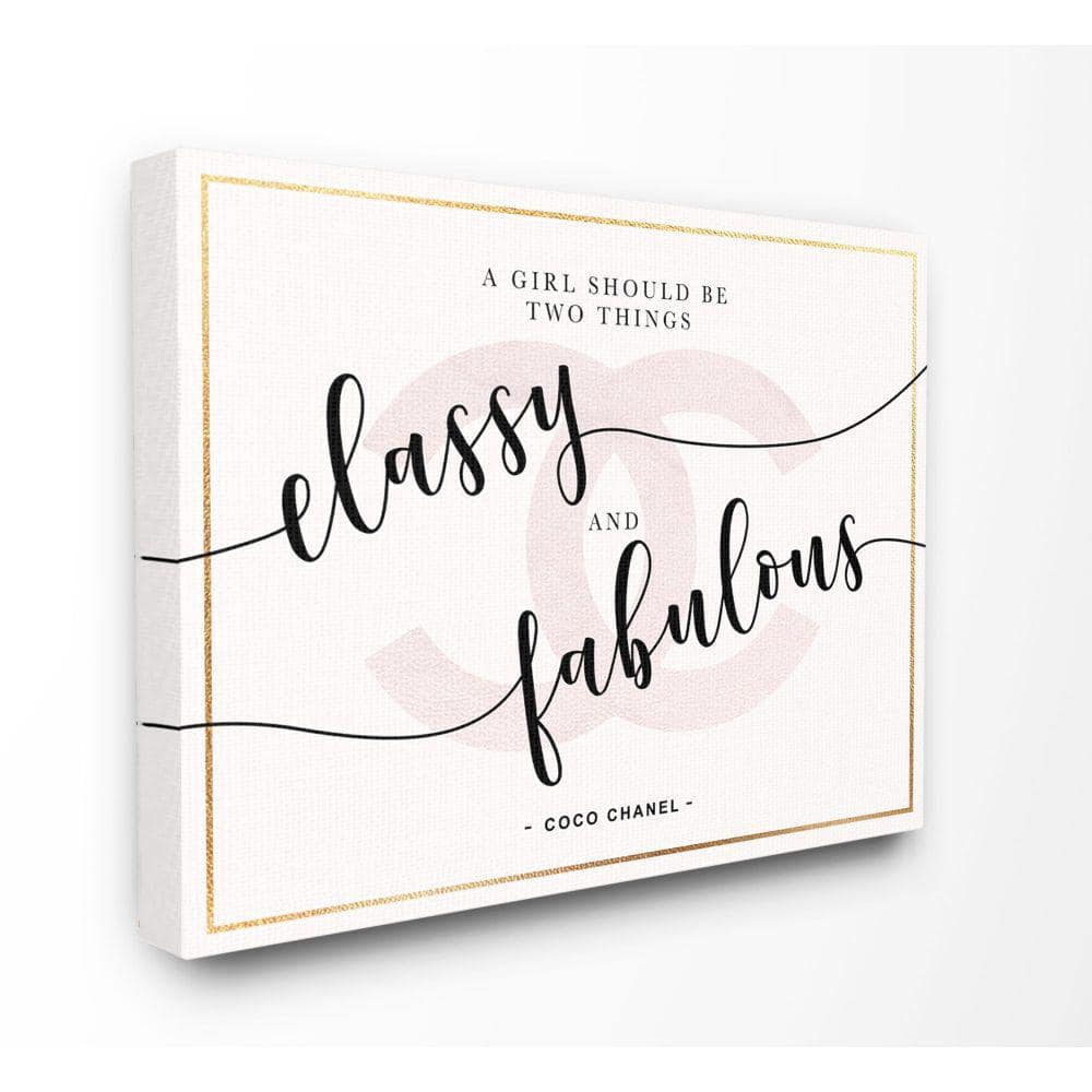 Classy And Fabulous Fashion Designer Pink Inspirational Word Designby Ziwei Li Canvas Wall Art 48 in. x 36 in. price history on PriceWatchPro