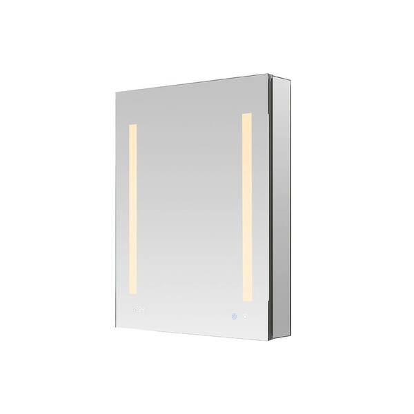 Signature Royale 24 in W x 40 in. H Recessed or Surface Mount Medicine Cabinet with Single Door,LED Lighting,Right Hinge Signature Royale 24 in W x 40 in. H Recessed or Surface Mount Medicine Cabinet with Single Door,LED Lighting,Right Hinge