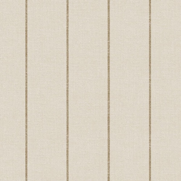 Pure Salt Cocoa Bursa Stripe Textured Vinyl Peel and Stick Wallpaper Roll (56.38 sq. ft. )