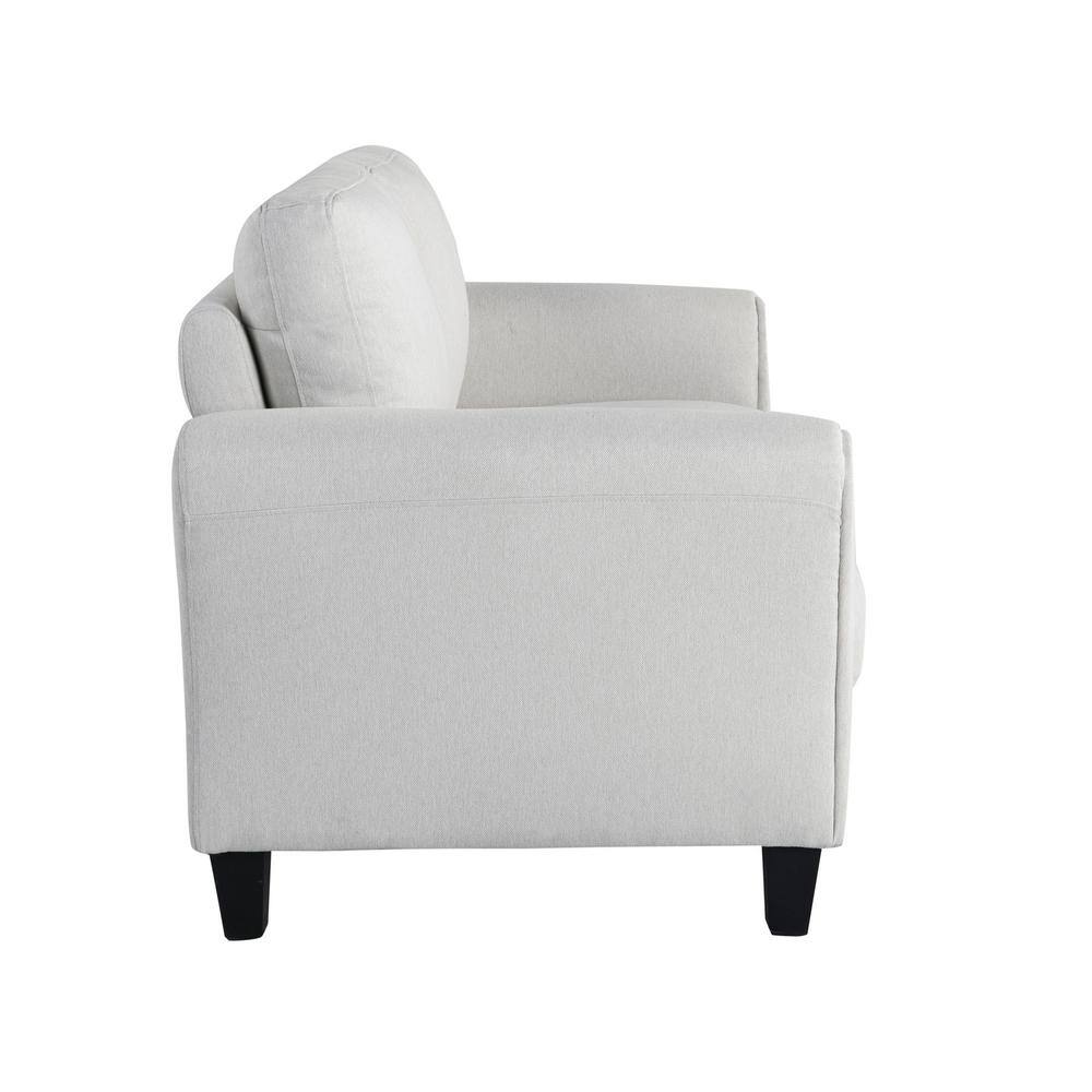 Lifestyle Solutions Alexa Loveseat with Rolled Arms, Oyster Fabric
