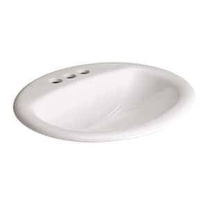 Aragon 20 in. Drop-In Oval Vitreous China Bathroom Sink in White