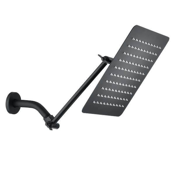 YASINU 1-Spray Patterns with 1.8 GPM 10 in. Wall Mount Rain Fixed Shower Head in Matte Black