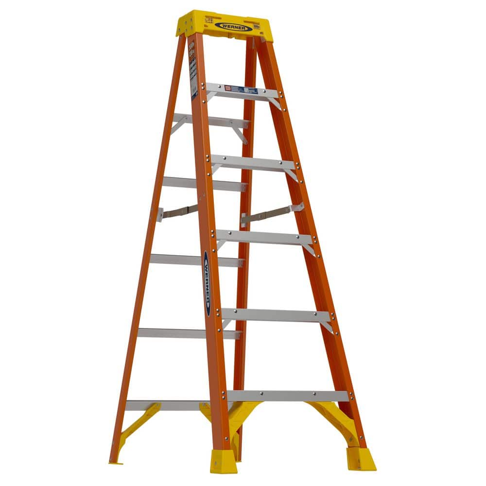Werner 6 ft. Fiberglass Step Ladder (10 ft. Reach Height) with 300 lb. Load Capacity Type IA Duty Rating NXT1A06