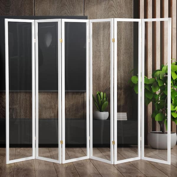 10'W x 6'H Clear Acrylic Folding Mobile Room Divider
