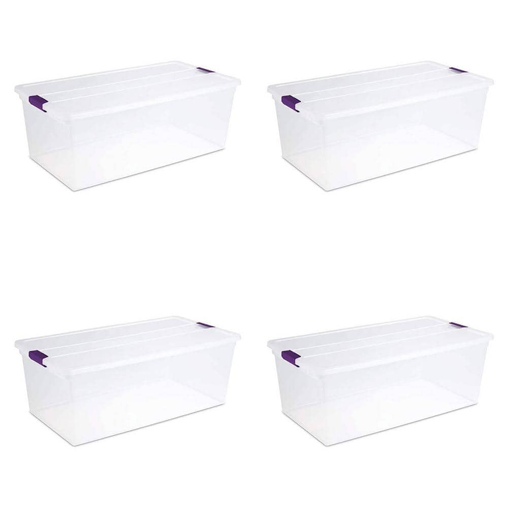 110-Qt. Clear Storage Box w/Secure Latching Lid, (4 Pack) price history on PriceWatchPro