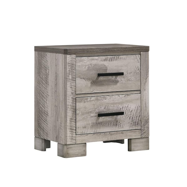Picket House Furnishings Adam Gray 2-Drawer 24 in. Wide Nightstand