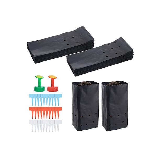 1 Gal. PVC Tree Watering Bag for Slow 100 Pcs with 30 Labels and 2 Mini Sprinklers for Seedling Flower Vegetable