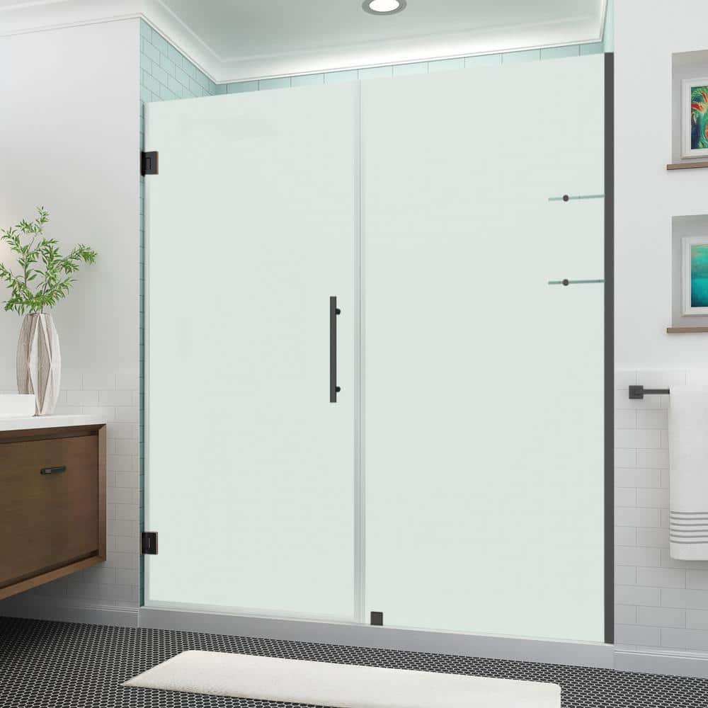 Belmore GS 73.25 to 74.25 x 72 Frameless Hinged Shower Door with Frosted Glass and Glass Shelves in Oil Rubbed Bronze price history on PriceWatchPro