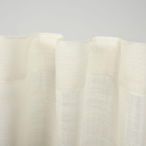 Bella Ivory Solid Sheer Hidden Tab / Rod Pocket Curtain, 54 in. W x 84 in. L (Set of 2)