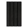 sunwings 2/5 in. x 1-3/5 ft. x 3/5 ft. Black Wood Slat Acoustic Panels 3D Decorative Wall Paneling Sample (1-Pack) APLX-BLK-Sample