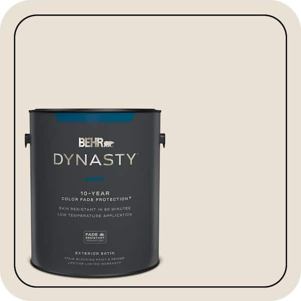 BEHR DYNASTY 1 gal. #730C-1 White Clay Satin Enamel Exterior Stain-Blocking Paint & Primer