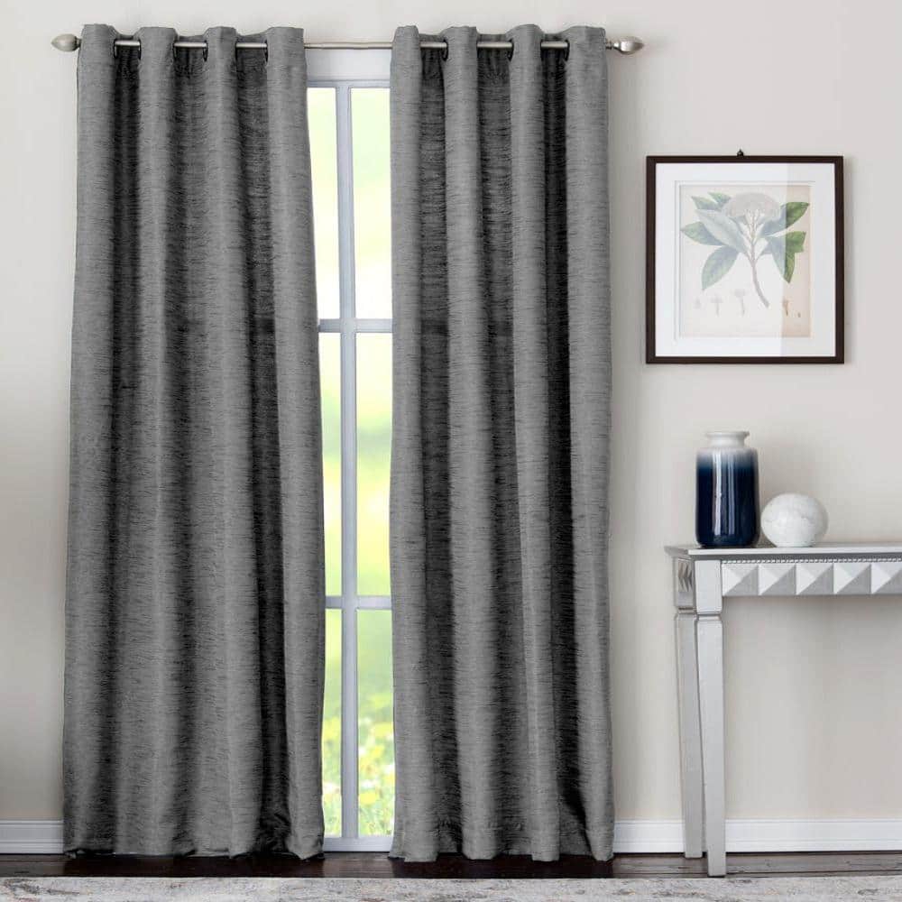 Yasmine 50 in. W x 95 in. L Polyester Room Darkening Window Panel in Grey price history on PriceWatchPro
