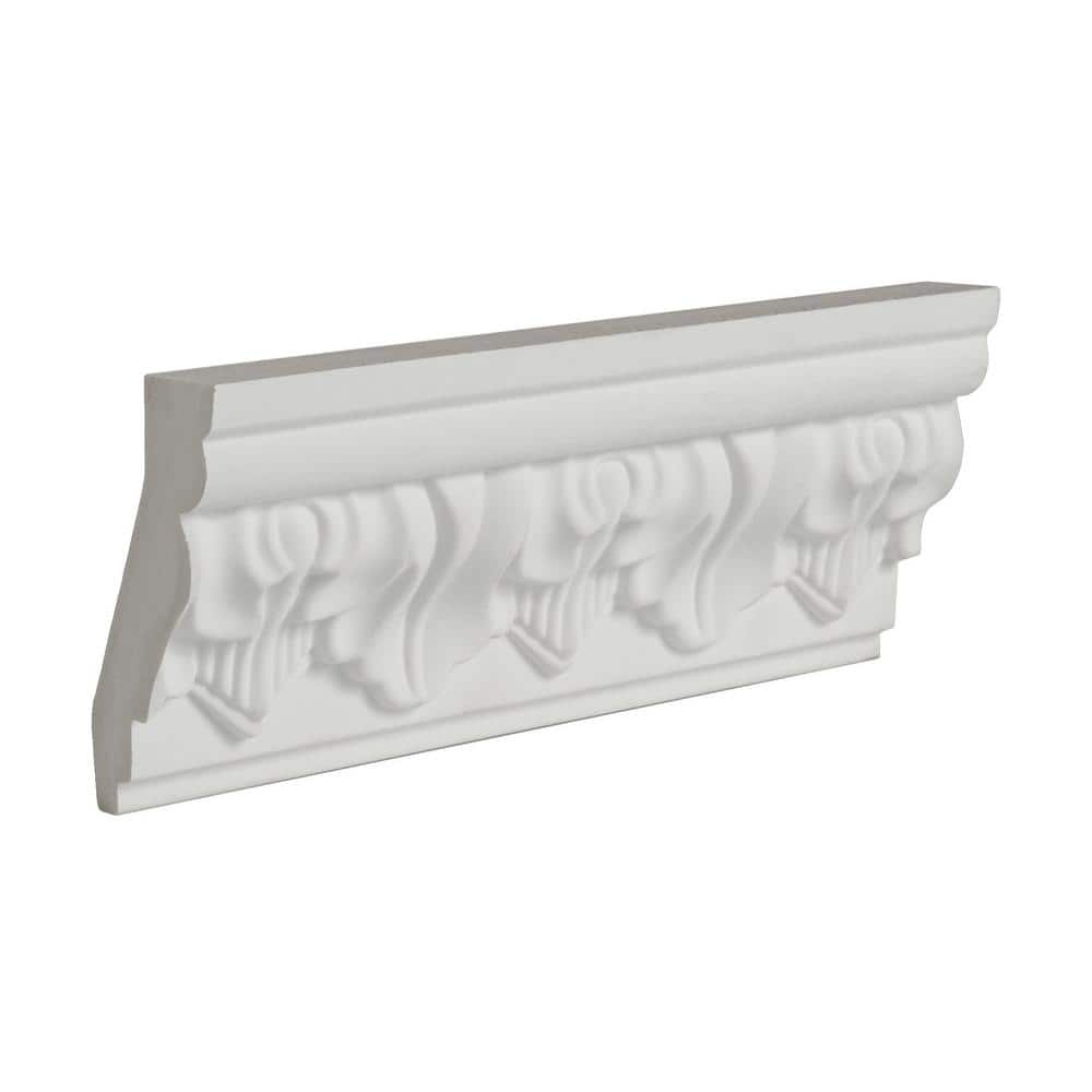 6-inch White Primed Polyurethane Crown Moulding Sample