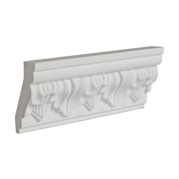 American Pro Decor 2-5/8 in. x 1-1/4 in. x 6 in. Long Leaf Polyurethane Crown Moulding Sample
