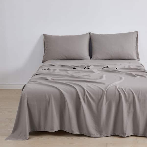 TENCEL Lyocell & Linen Sheet Set, Queen, Grey, Grey