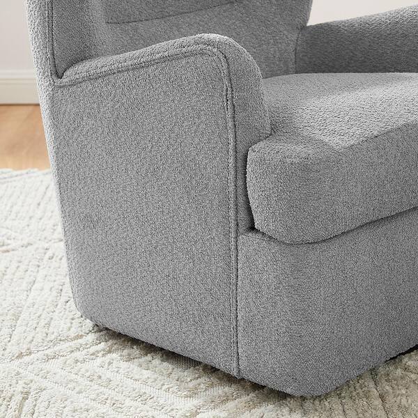 Art Leon MIA Gray Fabric and Lamb Fleece Accent Arm Chair SF032-1-3 - The  Home Depot