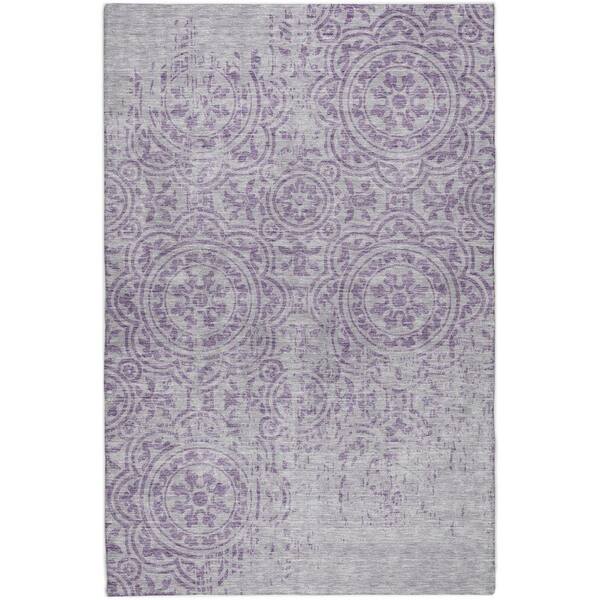 Dream Shag Premium Machine Washable Abstract ADS758 Lavender 10 ft. x 14 ft. Area Rug