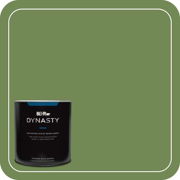 BEHR DYNASTY 1 qt. #M370-6 Snip of Parsley Satin Enamel Interior Stain-Blocking Paint & Primer