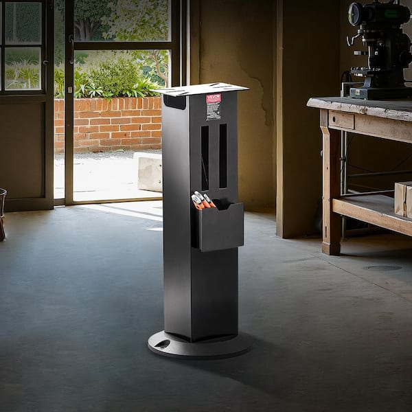 Bench Grinder Stand, Heavy-Duty Bench Grinder and Vise Floor Pedestal with 11 in. x 6.7 in. Mounting Plate