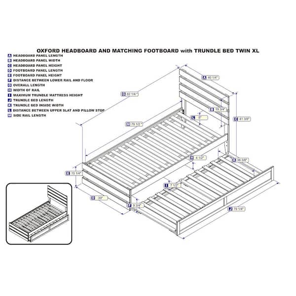 AFI Oxford 40 1/4 in. W Espresso Dark Brown Twin XL Size Solid