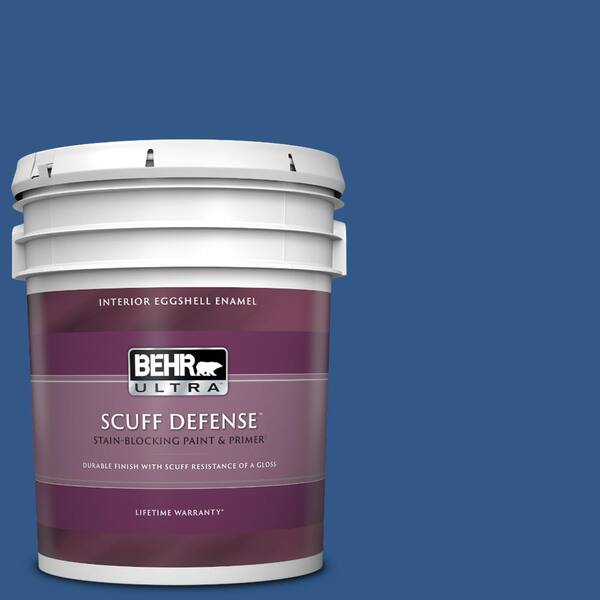 BEHR ULTRA 5 gal. #590B-7 Award Blue Extra Durable Eggshell Enamel Interior Paint & Primer
