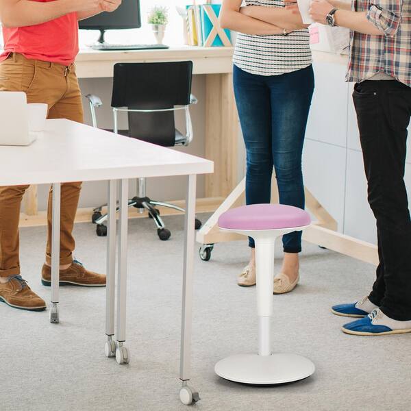 Costway Wobble Chair Height Adjustable Active Learning Stool Sitting Home Office - White