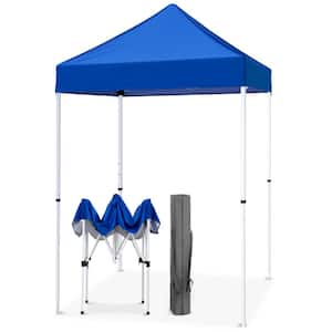 5 ft. x 5 ft. Pop Up Canopy Tent Instant Outdoor Canopy, Blue