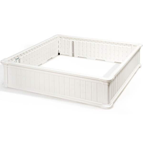 Alpulon 4 ft. x 4 ft. Outdoor Plastic Raised Garden Bed Set For Vegetable and Flower
