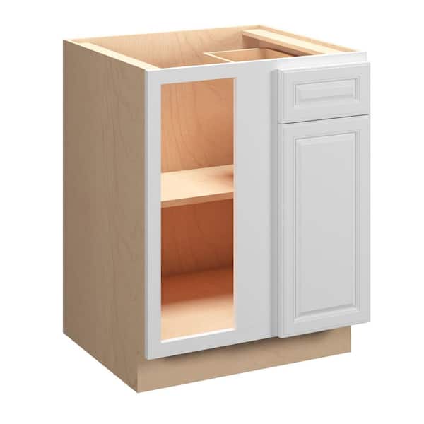 Kunal Kitchens Brighton Raised 33 in. W x 34.5 in. H x 24 in. D Plywood Assembled Corner Blind Base-Right in Painted White