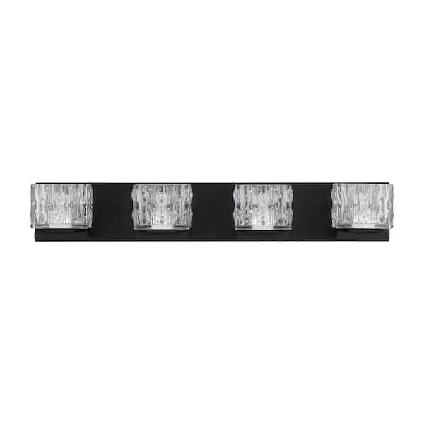 Home Decorators Collection Tulianne 27 in. 4-Light Coal LED Vanity Light Bar