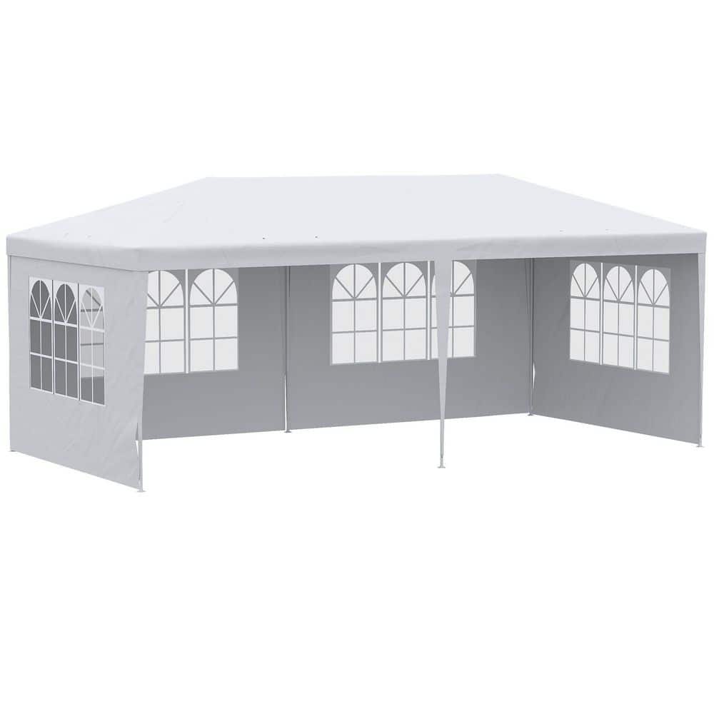 10 ft. x 20 ft. White Canopy Tent with Removable Sidewalls Outdoor PE Fabric Shelter Party Gazebo Heavy Duty Pavilion price history on PriceWatchPro