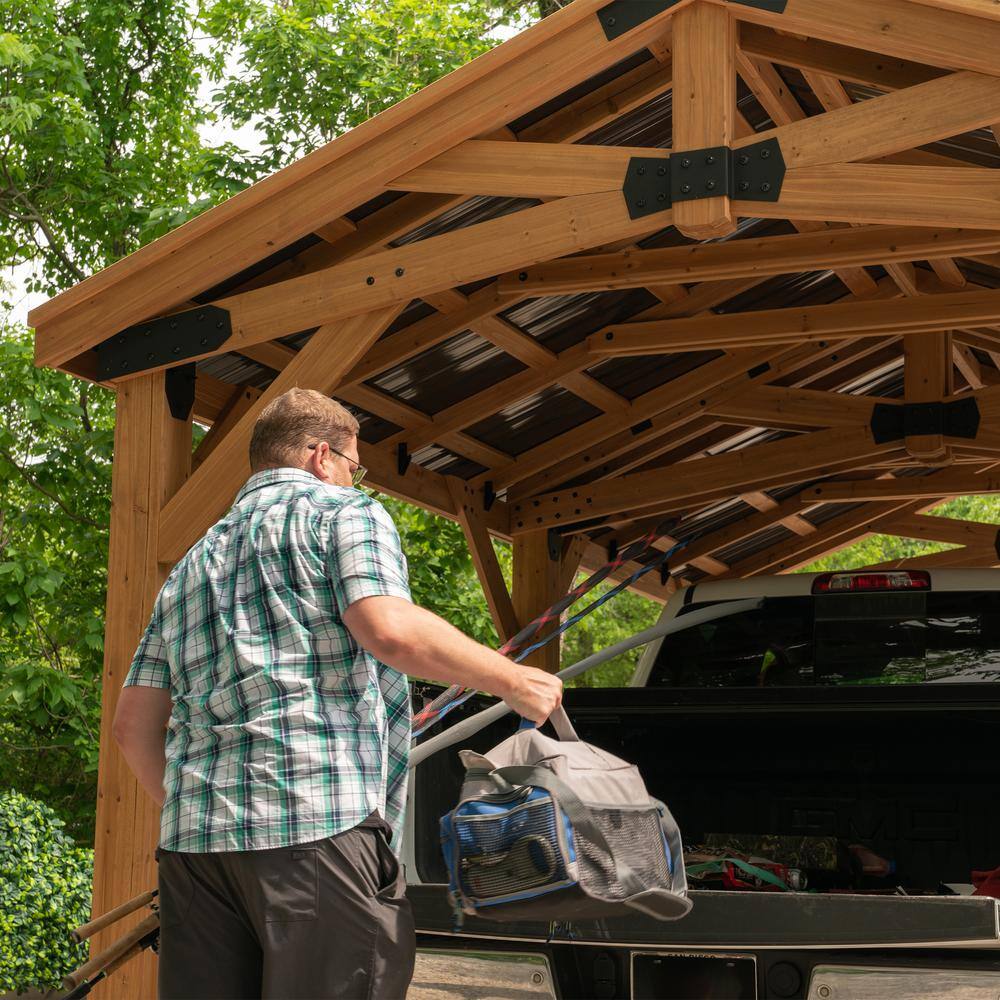 Cedar 20' x 12' Multi-Function Carport Gazebo Pavilion