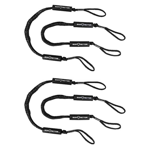 Extreme Max BoatTector Bungee Dock Line Value 4-Pack - 5 ft., Black