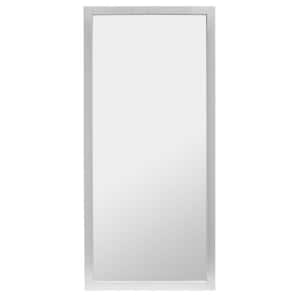 Pravina 18 in. W x 39.5 in. H Iron Rectangle Modern Silver Wall Mirror