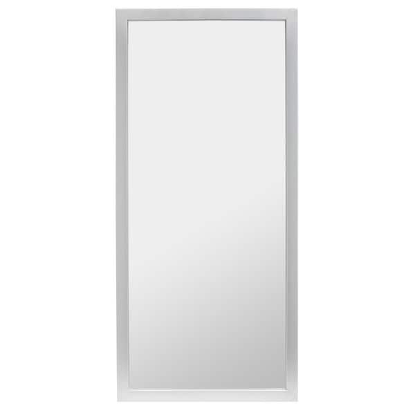 SAFAVIEH Pravina 18 in. W x 39.5 in. H Iron Rectangle Modern Silver Wall Mirror