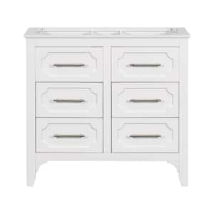 34.48 in. W x 18 in. D x 33 in. H Freestanding Bath Vanity Cabinet Without Top in White