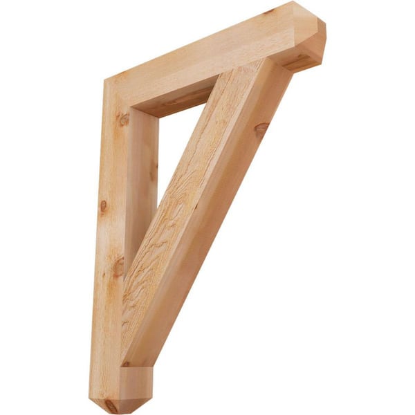 Ekena Millwork 6 in. x 48 in. x 36 in. Western Red Cedar Traditional Craftsman Rough Sawn Bracket