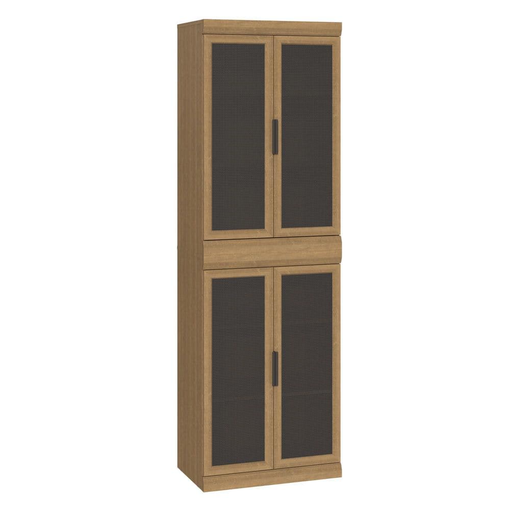 15.91 in. D x 25.51 in. W x 80.57 in. H Mosaics Stackable 6 Shelf 4Door Cabinet Wood Closet System Organizer Toasted Oak price history on PriceWatchPro