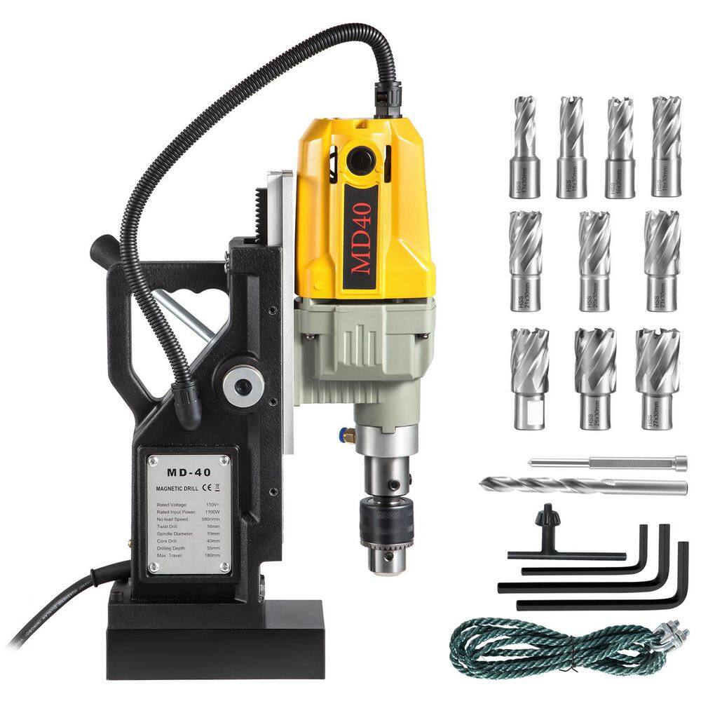 1100W Magnetic Drill, Electric Mag Press with 12 Bits, 1.57 in. Boring, 2697lbf. /12000N, 580 RPM for Home Improvement price history on PriceWatchPro