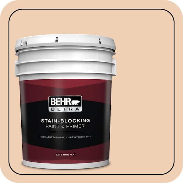 BEHR ULTRA 5 gal. #PPU3-07 Pale Coral Flat Exterior Paint & Primer