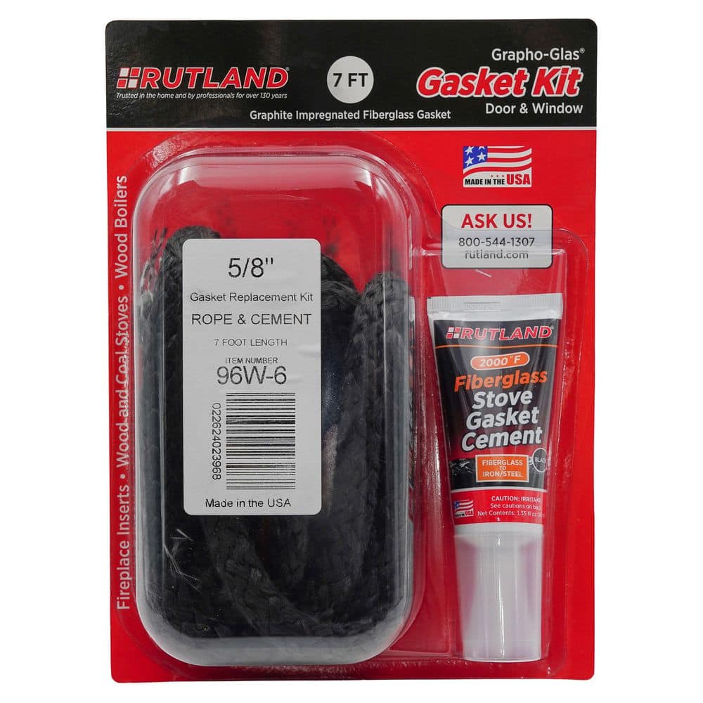 Rutland 7 ft. x 5/8 in. Graphoglas Gasket Replacement Kit Rope 96W-6 ...