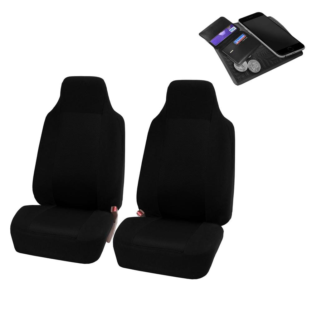 FH Group Classic Cloth 47 in. x 23 in. x in. Front Set Seat Covers  DMFB102BLACK102 The Home Depot