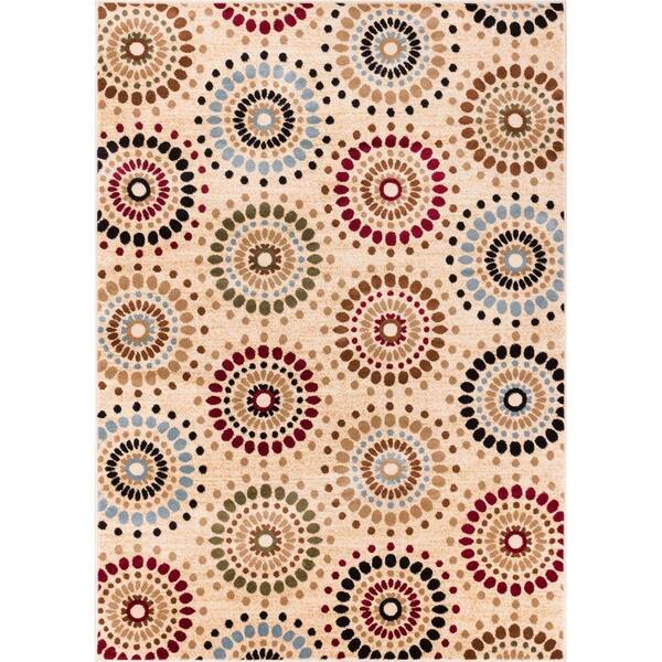 Well Woven Barclay Orchid Fields Ivory 8 ft. x 10 ft. Contemporary Suzani Area Rug