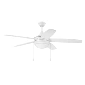 Phaze-5 Blade 52 in. Indoor Dual Mount White Ceiling Fan with LED Integrated Light Kit