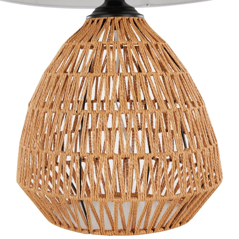 Congo Black Natural Rope Rattan 29" Table Lamp