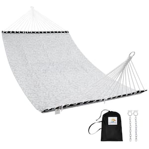 2-Person Outdoor Quick Dry Folding Portable Teslin Hammock in Off-white Patterned